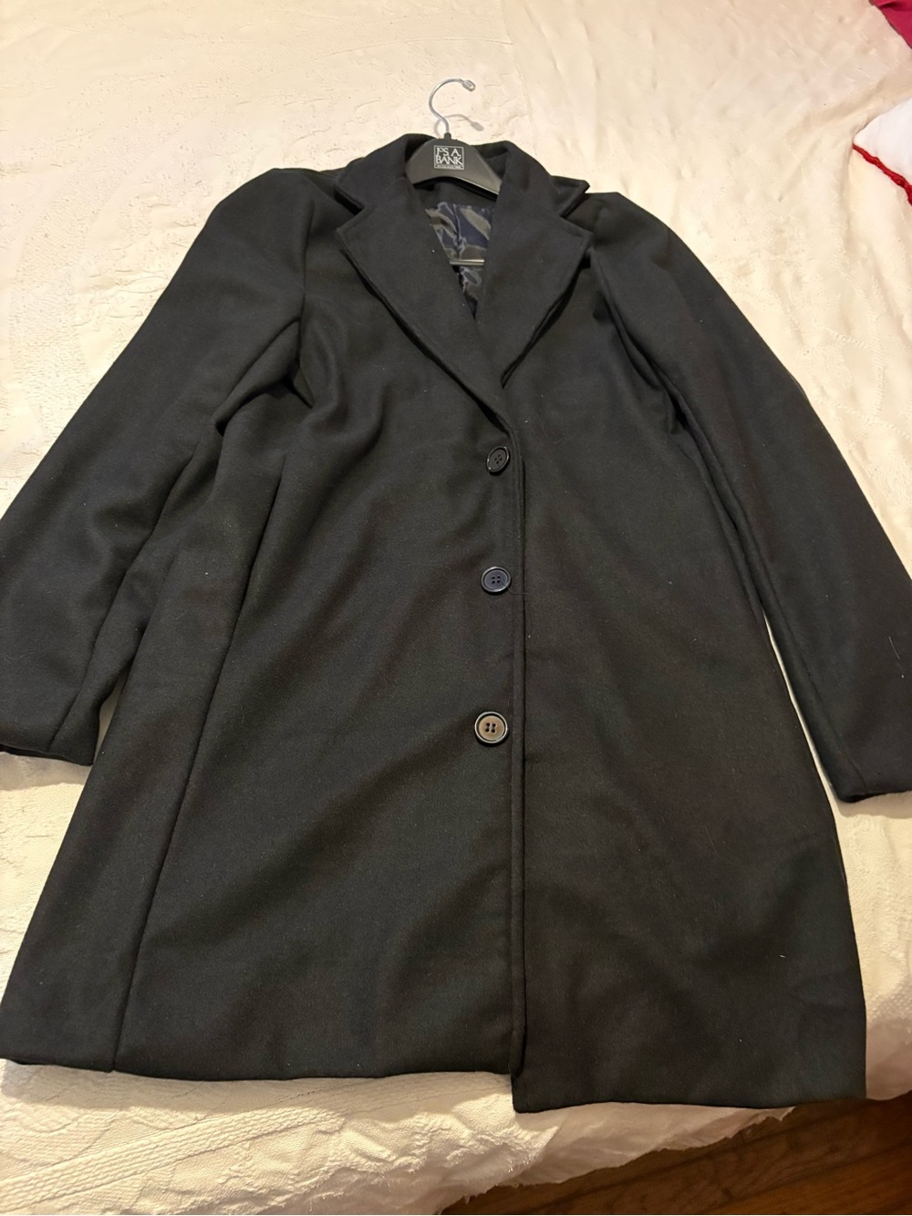 Classic Black Women’s Wool Blend Coat - Unbranded